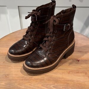 Naturalizer Dark Brown Lace Up Boots